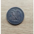 America 1942S Silver Half Dollar.