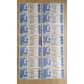 South Africa de Kock Collection of 14 old R2 Bank Notes.