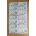 South Africa de Kock Collection of 14 old R2 Bank Notes.