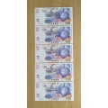 South Africa Gill Marcus 5 Consecutive Number R100 Bank Notes (487-491)