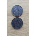 South Africa 1931 Suid and Zuid Combination Farthings. Good Condition.