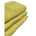 FMF 3 Pack Soft Hand Towel 50 x 100cm - Yellow