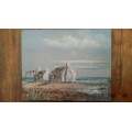 Oil painting on canvas stuck to wooden frame artist Richmond