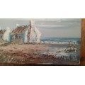 Oil painting on canvas stuck to wooden frame artist Richmond