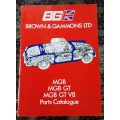 MGB, MGB GT, MGB GT V8 Parts Catalogue by Brown & Gammons Ltd