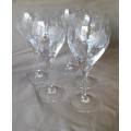 Set x5 Rose Cut Crystal Wine Glasses