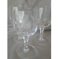 Set x3 Rose Cut Crystal Wine Glasses (a)