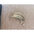 Gold Tone Leaf Broach - (Spain)