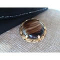 Gold Tone Metal and Glass Broach