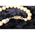 Faux Pearls Necklace with silver clip