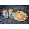 Vintage Italian Resin Salt and Pepper Set in Tray with Toothpick Holder.