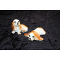 Pair of Bone China Basset Hound Dog Figurines