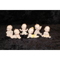 Set of 6 Vintage Cute Baby Figurines