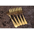 Set of 5 23 CRT Gold Plated Cake Forks.