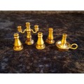 Brass Set of Candle Holders Printers Tray Miniature.