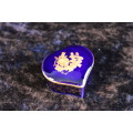Cobalt Blue Limoges Heart Shape Trinket - France