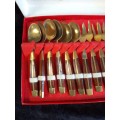 Indonesian Brass Set of Teaspoons and Cake Forks