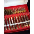 Indonesian Brass Set of Teaspoons and Cake Forks