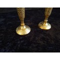 Pair of Brass Trumpet Bud Vases - Made in India