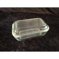 Vintage Pressed Glass Arcoroc France Butter Dish.