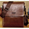 JEEP BULUO Composite Brown Leather Shoulder / Crossbody Bag