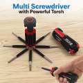 8 in one Multi screwdriver with LED Torch - BATTERIES INCLUDED for this Auction