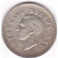 1949 UNION OF SOUTH AFRICA  SILVER THREEPENCE (TICKEY)