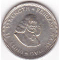 1963 SOUTH AFRICA  FIVE CENTS SILVER