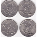 RSA FIFTY CENT COINS (SET OF 4 COINS 1970-1973)