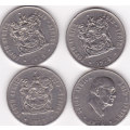 RSA FIFTY CENT COINS (SET OF 4 COINS 1974-1977)