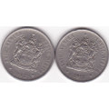 TWENTY CENTS RSA  (1971 and 1972) nickel coins (set of 2)