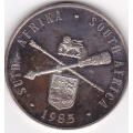 1985 SILVER ONE RAND PARLIAMENT COIN - SOME TONING ON COIN