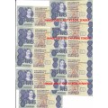 1984 TWO RAND NOTES -   GPC DE KOCK- THIRD ISSUE -  SEQUENCED (TAKE THEM ALL) 10 notes