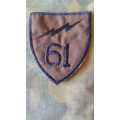 SADF/ SA ARMY  61 MECH CLOTH BADGE/PATCH EARLY 1980`S
