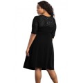 Lavish Lace Half Sleeves Plus Dress    XL / 2XL / 3XL