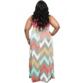 Plus Size  Multicolor Zigzag Maxi Dress   XL / 2XL