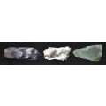 3 Rough Stones Flourite, Zebra Calcite, Amethyst