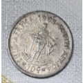 SOUTH AFRICA 1963 10 cent coin