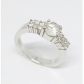 0.93ctw CZ Ring in 925 Sterling Silver- Size 7.5