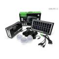 Home Solar System - Battery Control Unit, 3 LED Lamps, Solar Panel, Remote & 10 in 1 Charging Cable