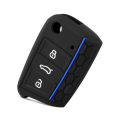 Volkswagen 3 Button Flip Key Case Cover - Blue Stripe