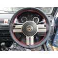 DIY Faux Leather Car Steering Wheel Cover Kit - Red Stitching