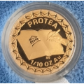 1996 Proof Protea Gold 1/10th oz - Constitution