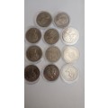 12 Mixed Commemorative coins