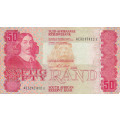 R50 note Signed by Gov C L Stals. In EF grade Serial no AE