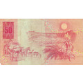 R50 note Signed by Gov C L Stals. In EF grade Serial no AE