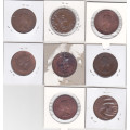 8 Pennies of QEII  from 1953-1960 Grades EF-UNC One bid for all