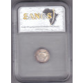 1925 threepence Sangs graded AU 53 rare coin in high grades