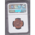 1941 half penny. NGC graded MS 65 RB.CV 2860. Sharing highest grade at NGC