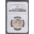 1927 2 shillings NGC XF 45. CV R10400 RARE COIN